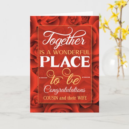 Neef- en weduwenbont rode rozen kaart (Gele Bloem)