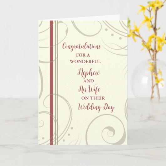 Neef en zijn vrouw trouwdag gefeliciteerd kaart (Gele Bloem)