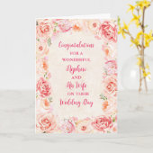 Neef en zijn vrouw trouwdag gefeliciteerd kaart (Gele Bloem)