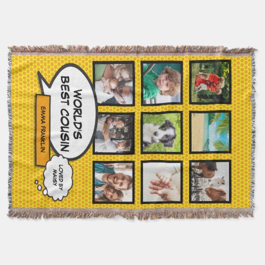 Neef Foto Collage Leuk Cool Comic Boek Deken (Voorkant)