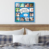 Neef Fotocollage Blauw Comic Book Fun Canvas Afdruk (Insitu (Slaapkamer))