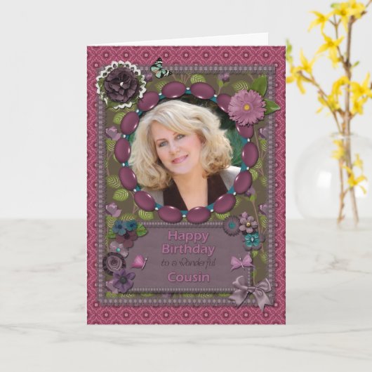 Neef, Fotokaart voor een verjaardag Kaart (Gele Bloem)