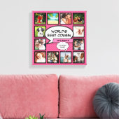 Neef Fun Meisjesachtig Roze Cool Comic Fotocollage Canvas Afdruk (Insitu (Woonkamer))