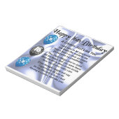 Neef gedicht 16e verjaardag - blauw notitieblok (Linkerzijde)