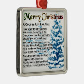 Neef gedicht - kerstontwerp metalen ornament (Rechts)