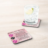 Neef gedicht - roze - 40ste verjaardag drankjes onderzetter (Rechterzijde)