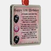 Neef gedicht - Roze - 50ste verjaardag Metalen Ornament (Rechts)