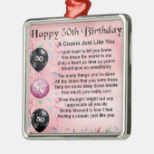 Neef gedicht - Roze - 50ste verjaardag Metalen Ornament (Links)