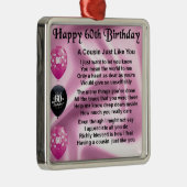 Neef gedicht - Roze - 60ste verjaardag Metalen Ornament (Rechts)