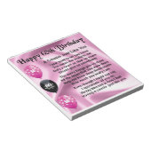 Neef gedicht - Roze - 60ste verjaardag Notitieblok (Schuin)