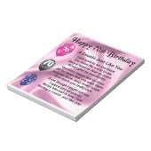 Neef gedicht - Roze - 70ste verjaardag Notitieblok (Linkerzijde)