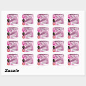 Neef gedicht - roze - Happy Birthday Vierkante Sticker (Vel)