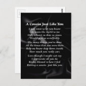 Neef gedicht - Zwarte Zijde Briefkaart (Voorkant / Achterkant)