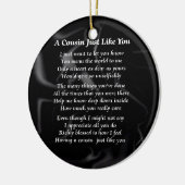 Neef gedicht - Zwarte Zijde Keramisch Ornament (Links)