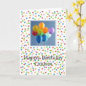 Neef gelukkige ballonverjaardag kaart (Gele Bloem)