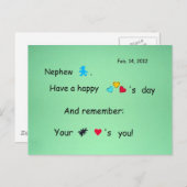 Neef, Gelukkige Valentijnsdag! Feestdagenkaart (Voorkant / Achterkant)