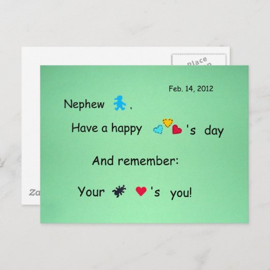 Neef, Gelukkige Valentijnsdag! Feestdagenkaart (Voorkant / Achterkant)