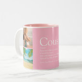 Neef Girly Pink Photo Collage Fun Definition Tweekleurige Koffiemok (Voorkant links)