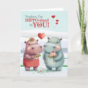 Neef Grappig Hippopotamus Valentijnsdag Feestdagen Kaart