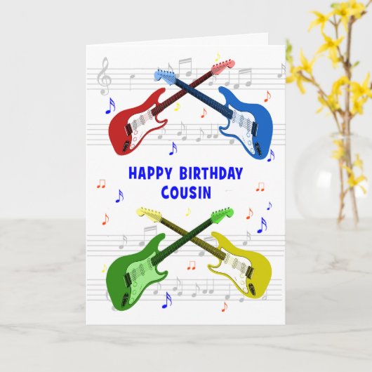 Neef Guitars Birthday Card Kaart (Gele Bloem)