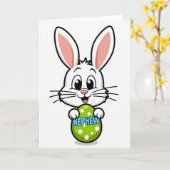 Neef Happy Bunny Ei Kaart (Gele Bloem)