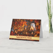 Neef Happy Halloween Fantasy Owl Kaart (Voorkant)