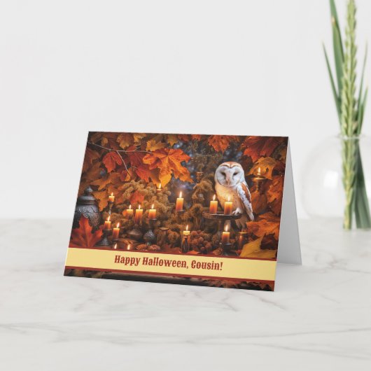 Neef Happy Halloween Fantasy Owl Kaart (Voorkant)