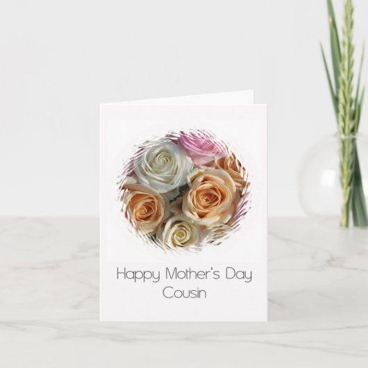 Neef Happy Moederdag roos kaart (Voorkant)