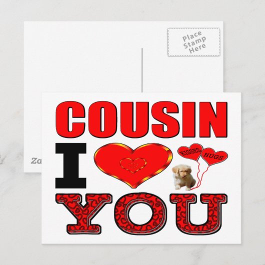 Neef ik hou van je briefkaart (Voorkant / Achterkant)