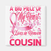 Neef in Heaven Butterfly Geweldige borstkanker Magneet (Voorkant)