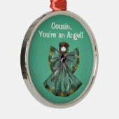 Neef, je bent een engel! metalen ornament (Rechts)