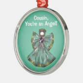 Neef, je bent een engel! metalen ornament (Links)