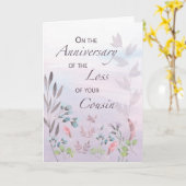 Neef Jubileum van Verlies Waterverf Florals Kaart (Gele Bloem)