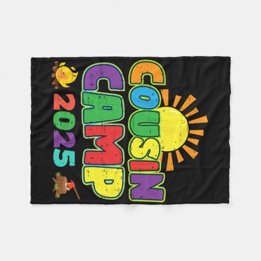 Neef Kamp 2025 Familie Vakantie Zomer Camping Cr Fleece Deken (Voorkant (Horizontaal))