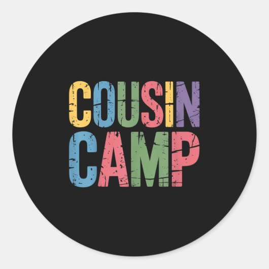 Neef Kamp Pyjama Kinder Meisjes Peuter Matching Ronde Sticker (Voorkant)