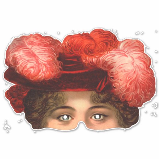 Neef Kate -  Victoriaans Masker Sticker (Voorkant)