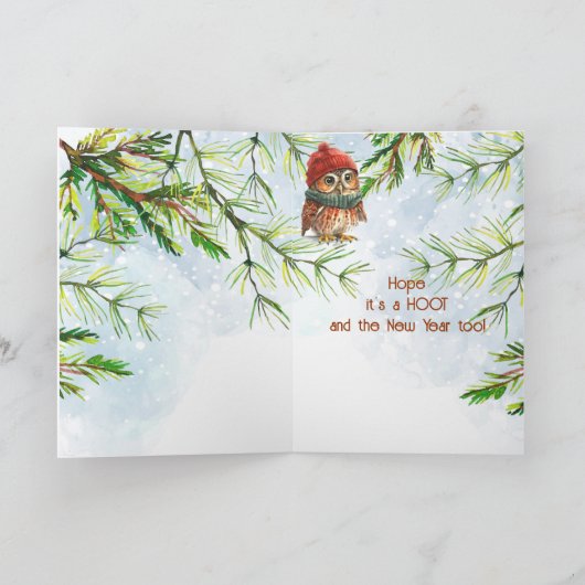 Neef Kerst Uil Dier Wildlife Natuur Kaart (Binnen)