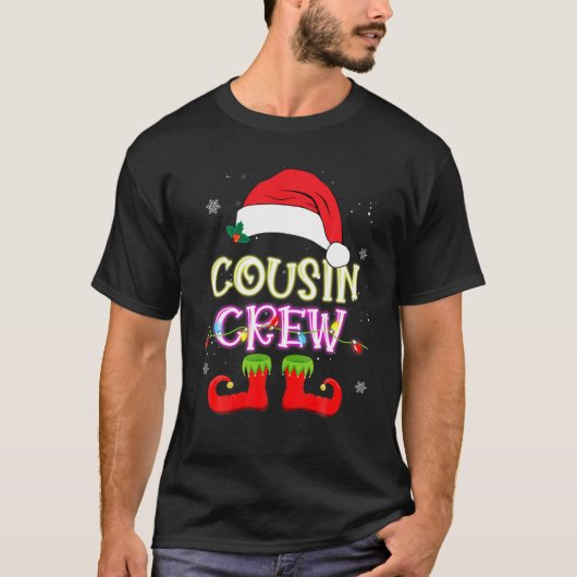 Neef-kerstfamilie lid-groep Cousinen T-shirt (Voorkant)