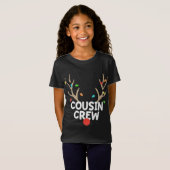 Neef met kerstmis Pajama Reindeer Lights Match T-shirt (Voorkant volledig)
