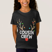 Neef met kerstmis Pajama Reindeer Lights Match T-shirt (Voorkant)