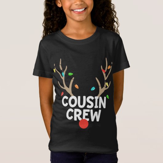 Neef met kerstmis Pajama Reindeer Lights Match T-shirt (Voorkant)