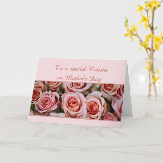 Neef Moederdag roos Kaart (Gele Bloem)