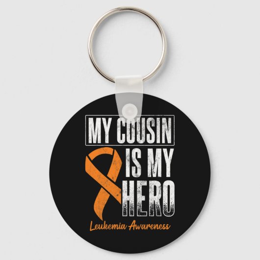 Neef My Hero Leukemie Kanker Leukemie Bewustzijn Sleutelhanger (Voorkant)