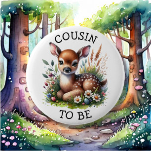 Neef om te zijn Baby shower met Woodland-thema Ronde Button 5,7 Cm