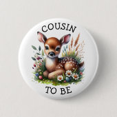 Neef om te zijn | Baby shower met Woodland-thema Ronde Button 5,7 Cm (Voorkant)