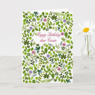 Neef op Birthday Scattered Leaves Card Kaart