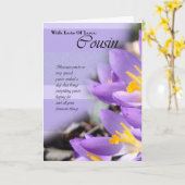 Neef paarse krokus Verjaardag Kaart (Gele Bloem)