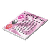 Neef Poem 16th Birthday - Roze Notitieblok (Linkerzijde)