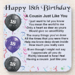 Neef Poem 18th Birthday Onderzetter<br><div class="desc">Een groot cadeau voor een neef op hun achttiende verjaardag</div>