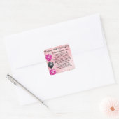 Neef Poem 18th Birthday Pink Vierkante Sticker (Envelop)